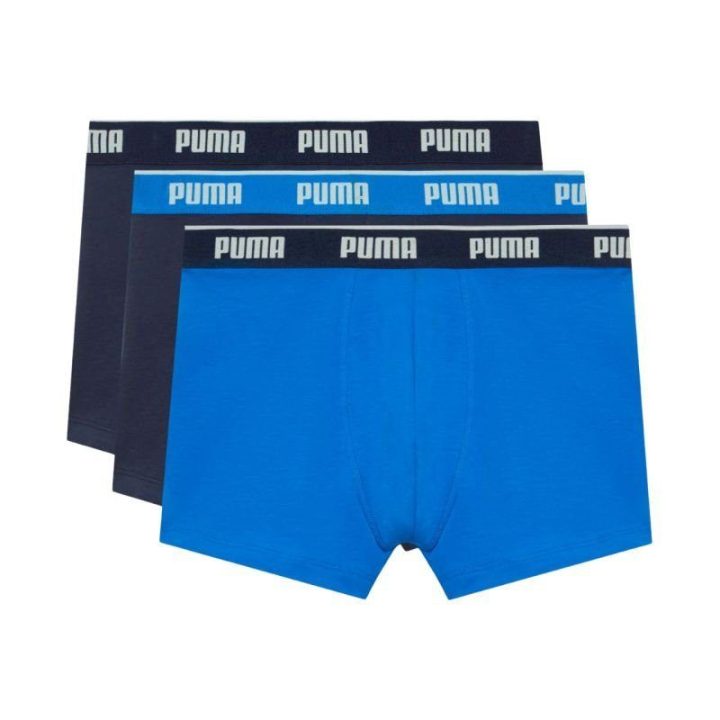 Vyriškos bokserės Puma, 3 poros, tamsiai mėlynos ir mėlynos