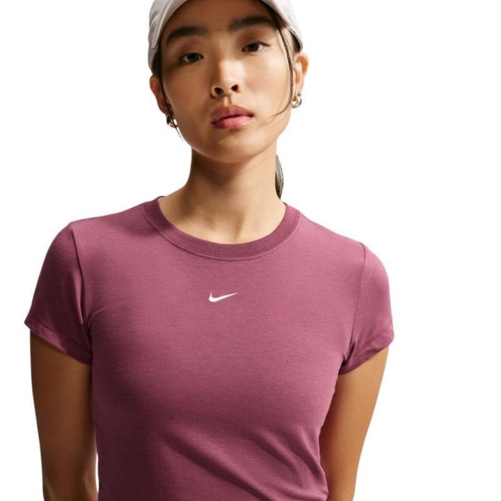 Moteriški trumpinti marškinėliai Nike Chill Knit, rožiniai