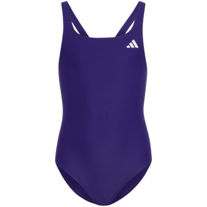 Maudymosi kostiumėlis mergaitėms su V formos nugara adidas, violetinis