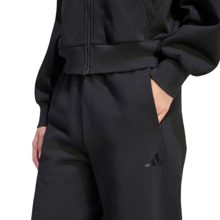 Moteriškos medvilninės sportinės kelnės adidas, juodos