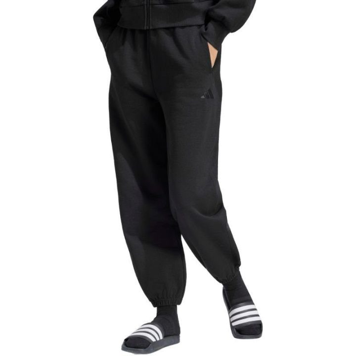 Moteriškos medvilninės sportinės kelnės adidas, juodos