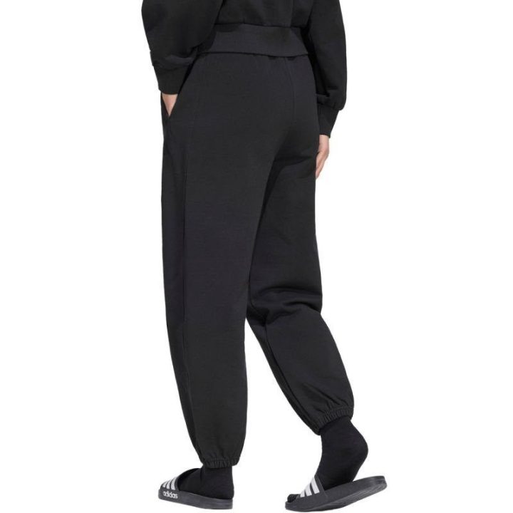 Moteriškos medvilninės sportinės kelnės adidas, juodos
