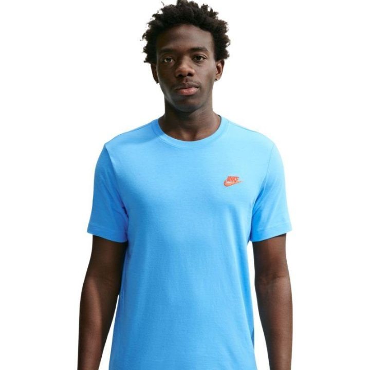 Vyriški medvilniniai marškinėliai Nike Club, šviesiai mėlyni
