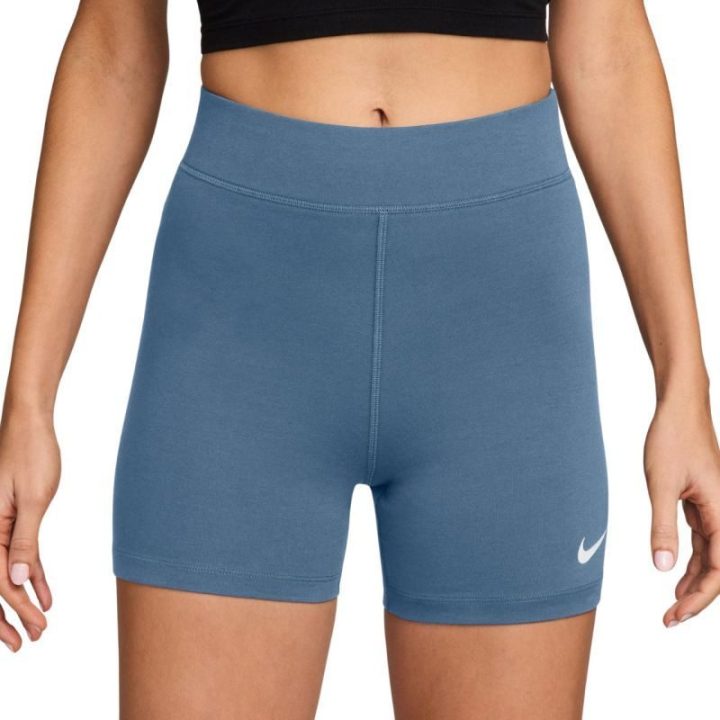 Moteriški šortai su aukštu liemeniu Nike Sportswear Classic, mėlyni