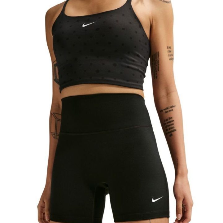Moteriški sportiniai šortai su aukštu liemeniu Nike One, juodi