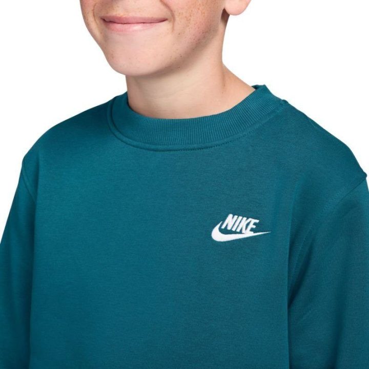 Vaikiškas medvilninis džemperis Nike Sportswear Club Fleece, žalias
