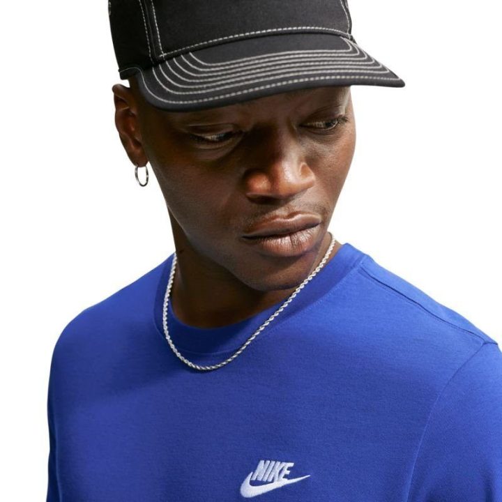 Vyriški medvilniniai marškinėliai Nike Club Tee, mėlyni