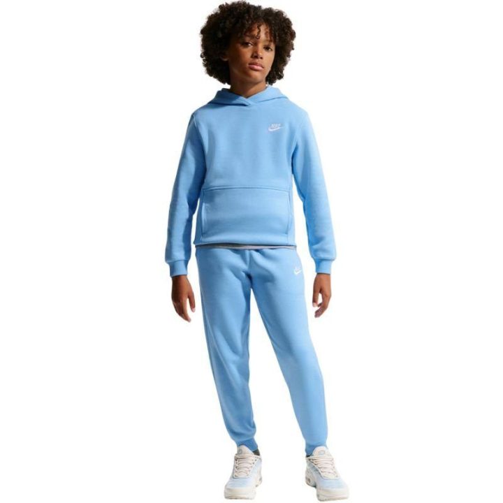 Vaikiškas medvilninis džemperis Nike Club Fleece, šviesiai mėlynas