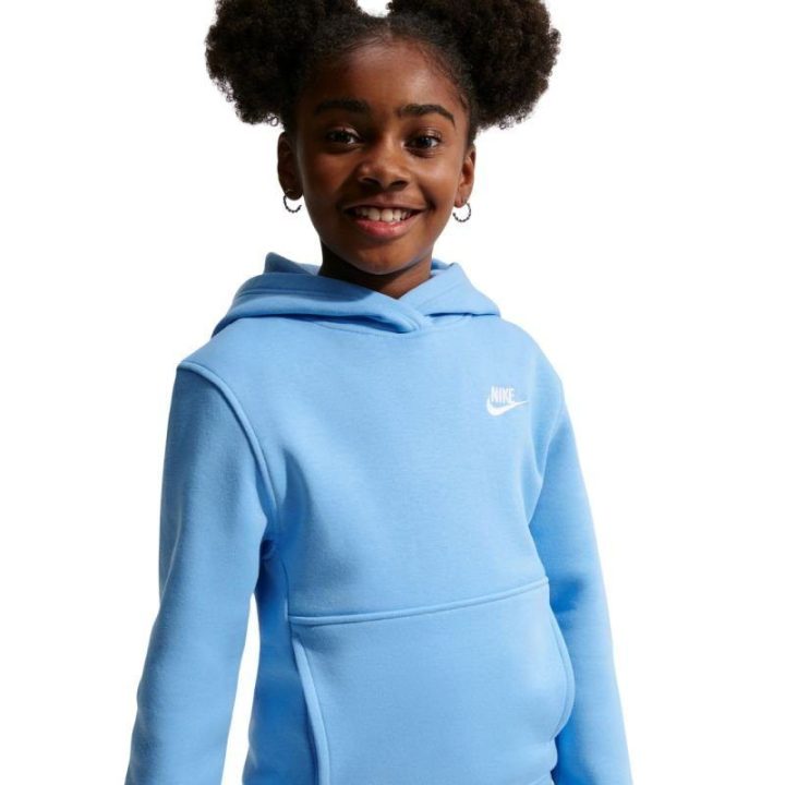 Vaikiškas medvilninis džemperis Nike Club Fleece, šviesiai mėlynas
