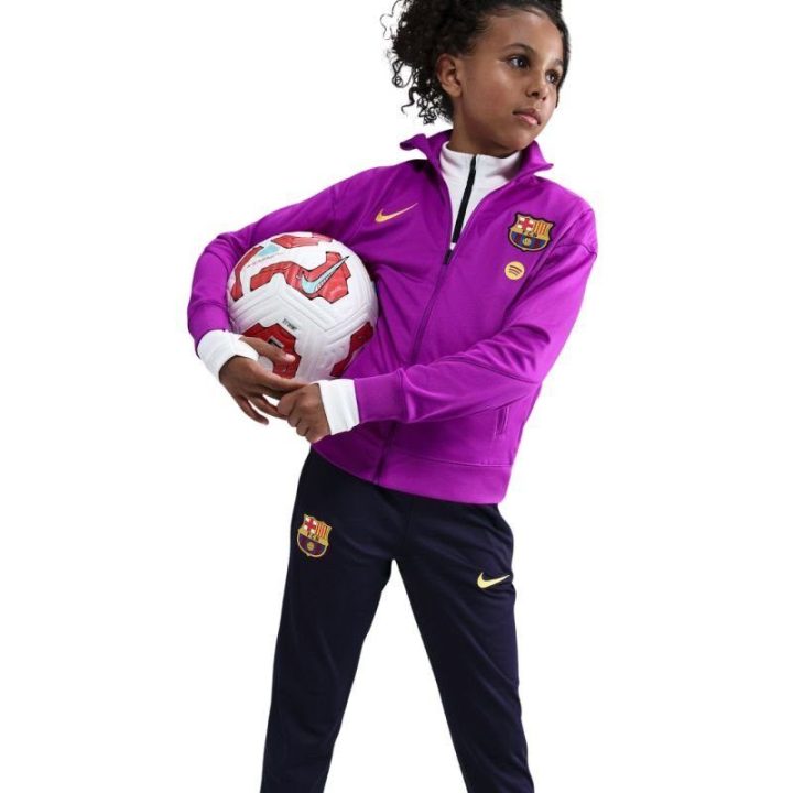 Vaikiškas sportinis kostiumas Nike FC Barcelona Strike, violetinis ir juodas