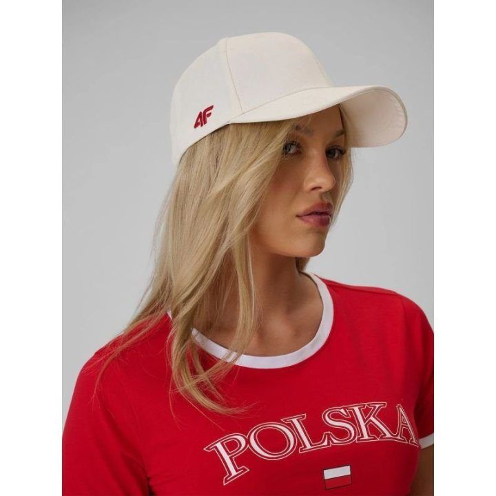 Uniseks medvilninė kepurė su snapeliu 4F, balta