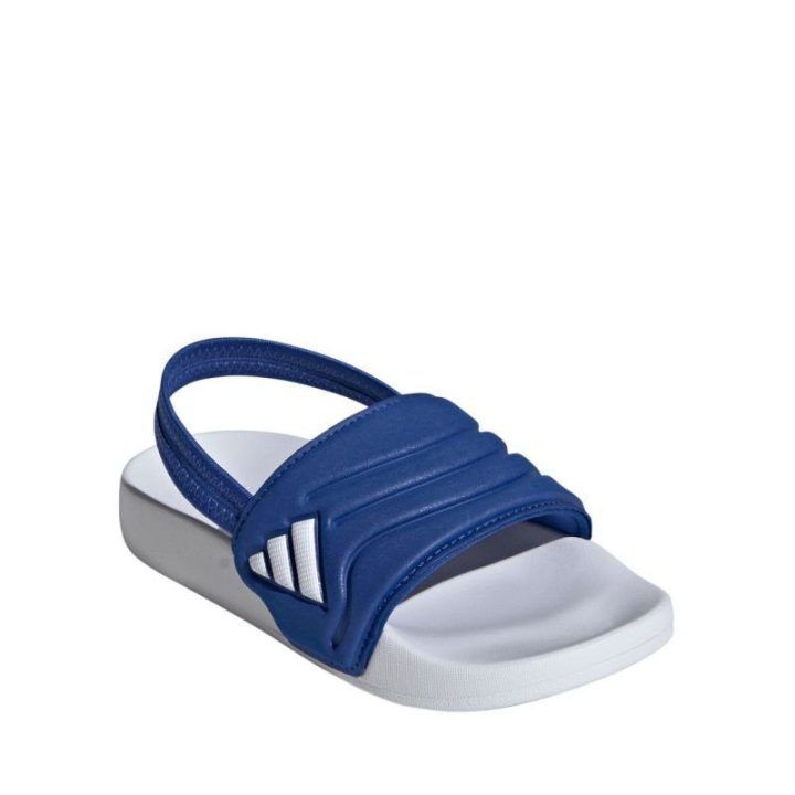 Vaikiškos šlepetės adidas Adilette Estrap 2.0, baltos ir mėlynos