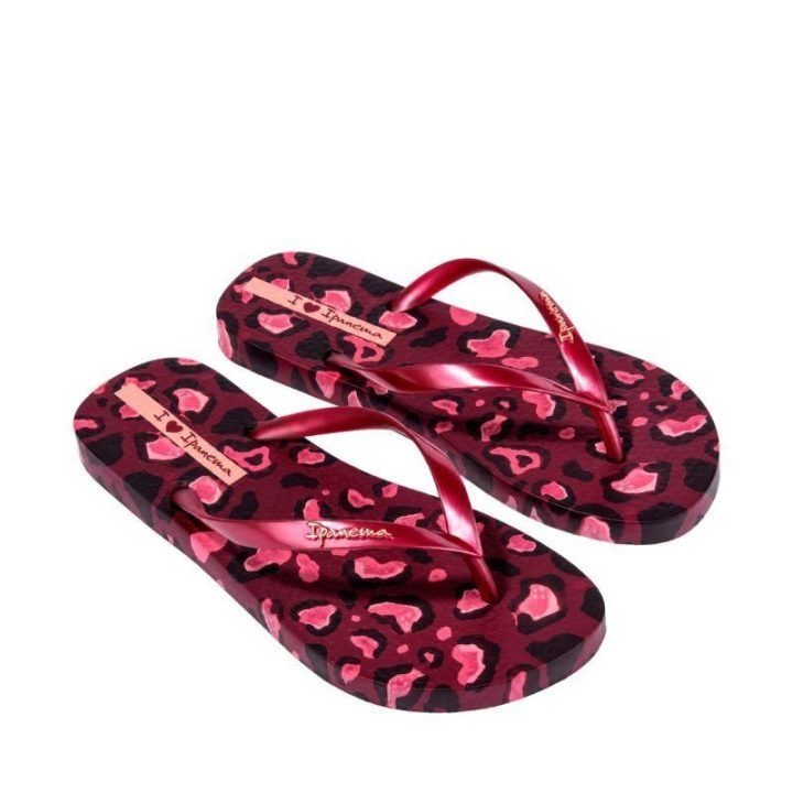 Moteriškos šlepetės per pirštą Ipanema Animal Print, rožinės