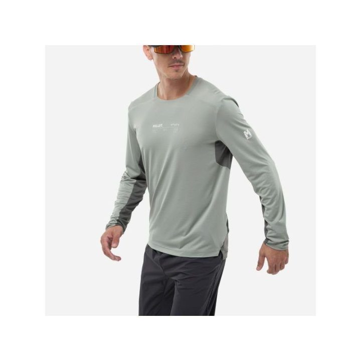 Vyriški bėgimo marškinėliai Millet Intense TS LS, pilki