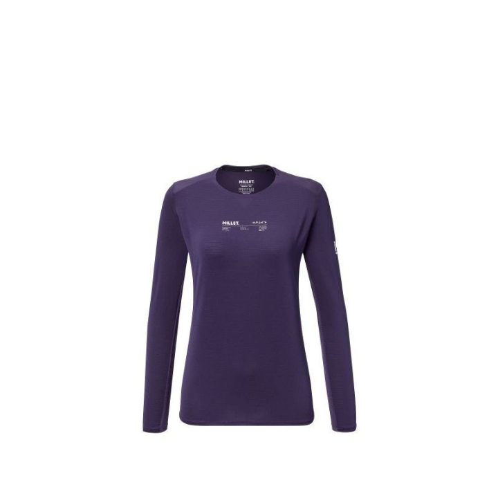 Moteriški bėgimo marškinėliai Millet Intense TS LS, violetiniai