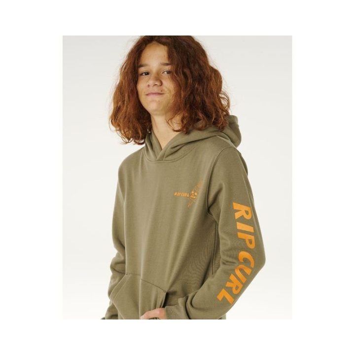 Džemperis berniukams su gobtuvu Rip Curl Eternal Shred Art, žalias
