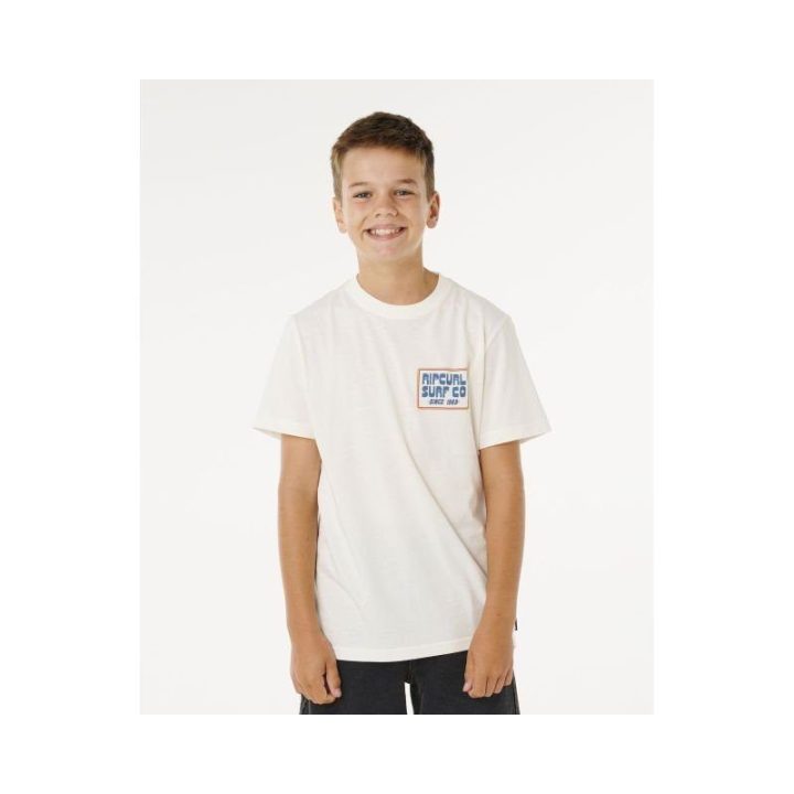 Marškinėliai berniukams Rip Curl Pacific Rinse Sunrise, balti