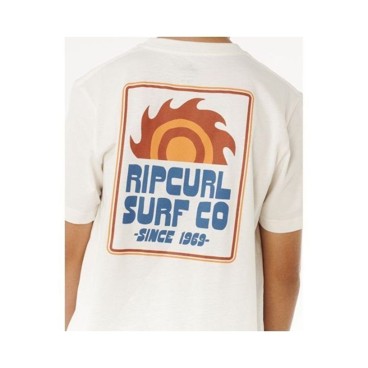 Marškinėliai berniukams Rip Curl Pacific Rinse Sunrise, balti