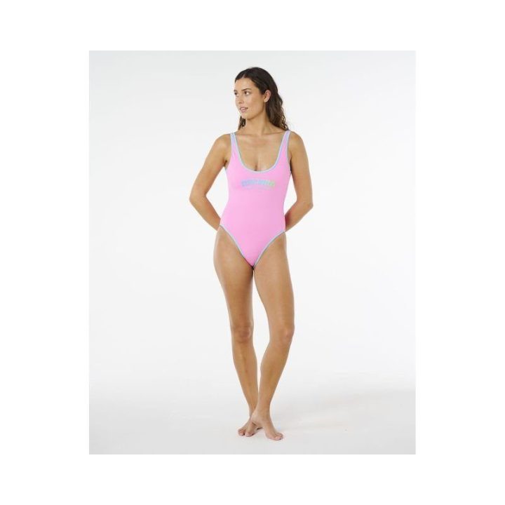 Vientisas maudymosi kostiumėlis Rip Curl Surf Puff, rožinis