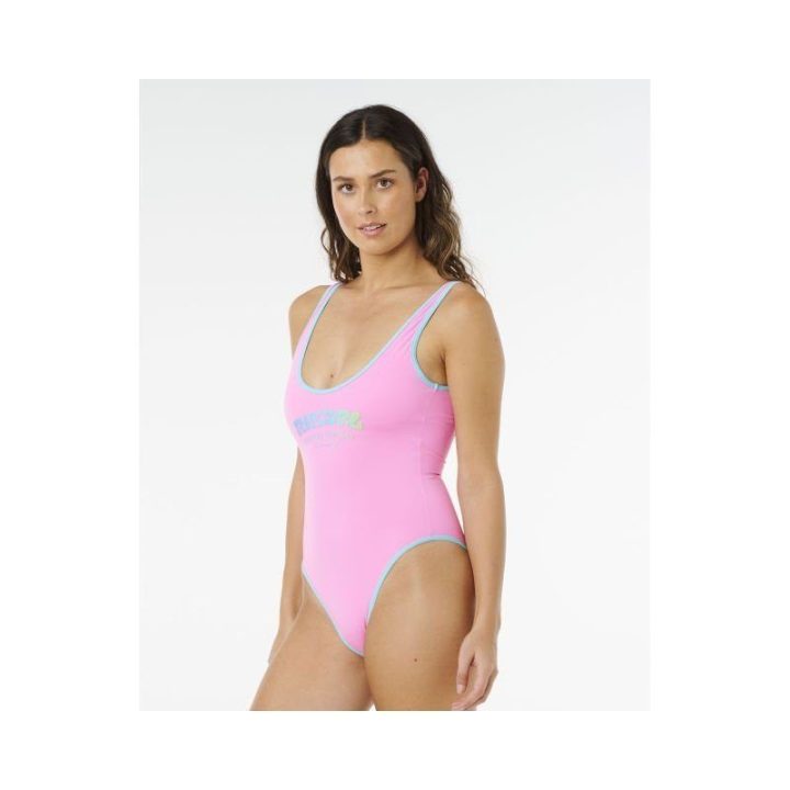 Vientisas maudymosi kostiumėlis Rip Curl Surf Puff, rožinis