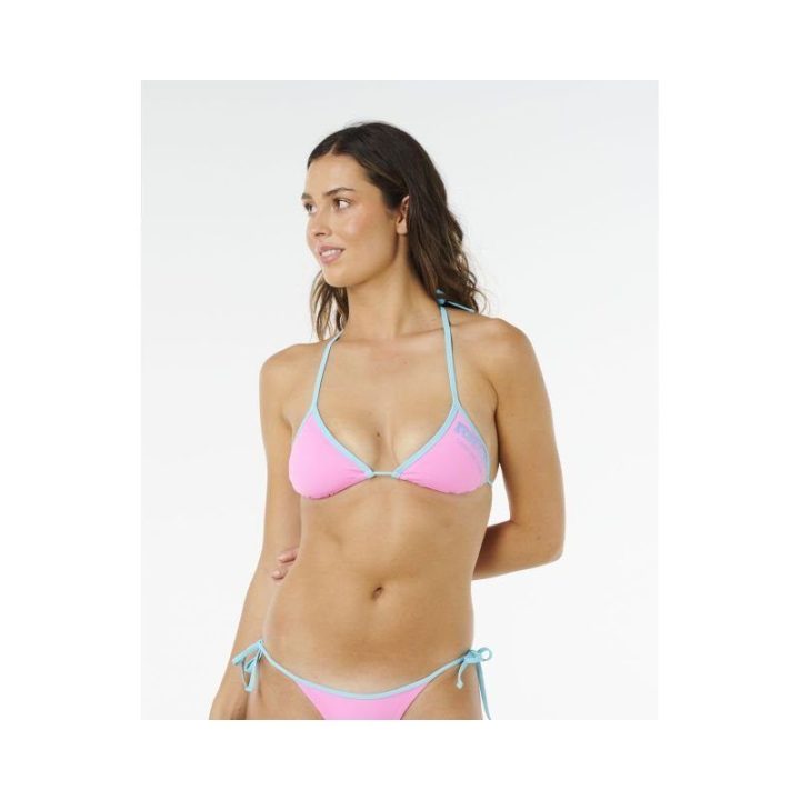 Bikinio liemenėlė Rip Curl Surf Puff Sliding Tri, rožinė