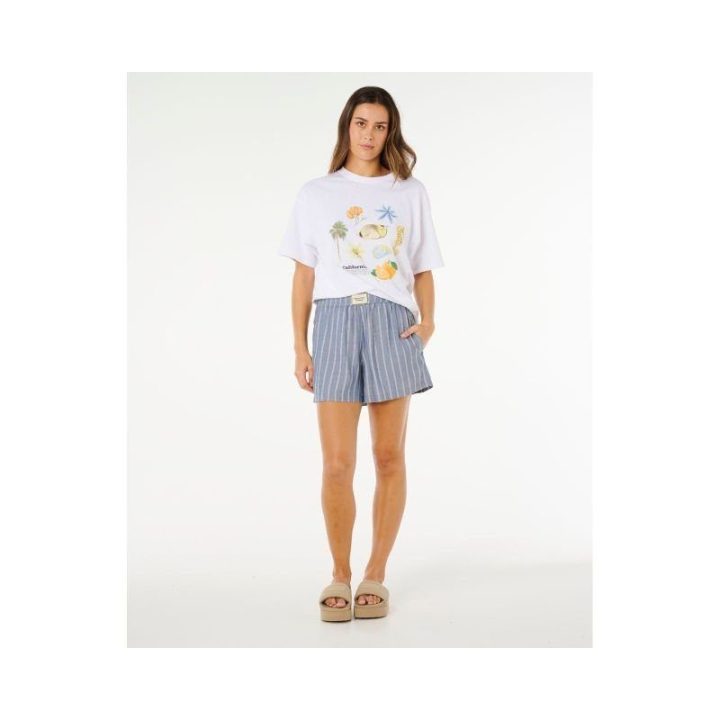 Moteriški dryžuoti šortai Rip Curl Beach Days Pinstripe, mėlyni