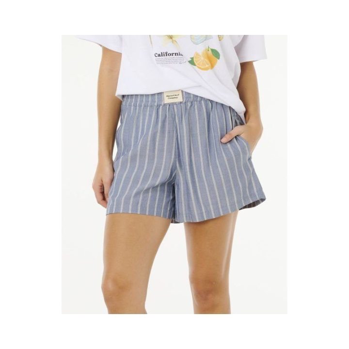 Moteriški dryžuoti šortai Rip Curl Beach Days Pinstripe, mėlyni