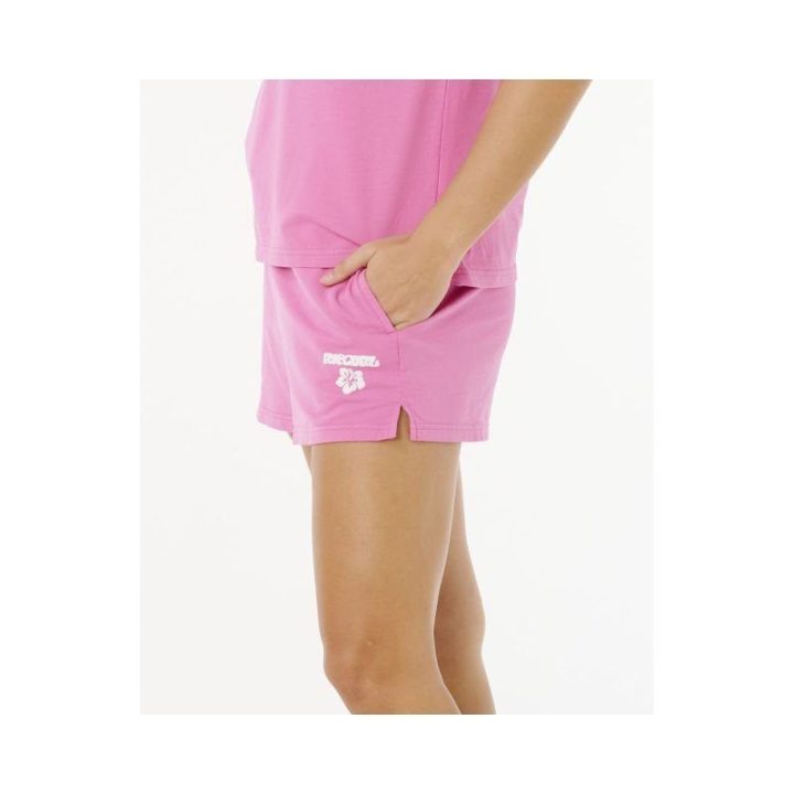 Moteriški medvilniniai šortai Rip Curl Surf Puff Short, rožiniai