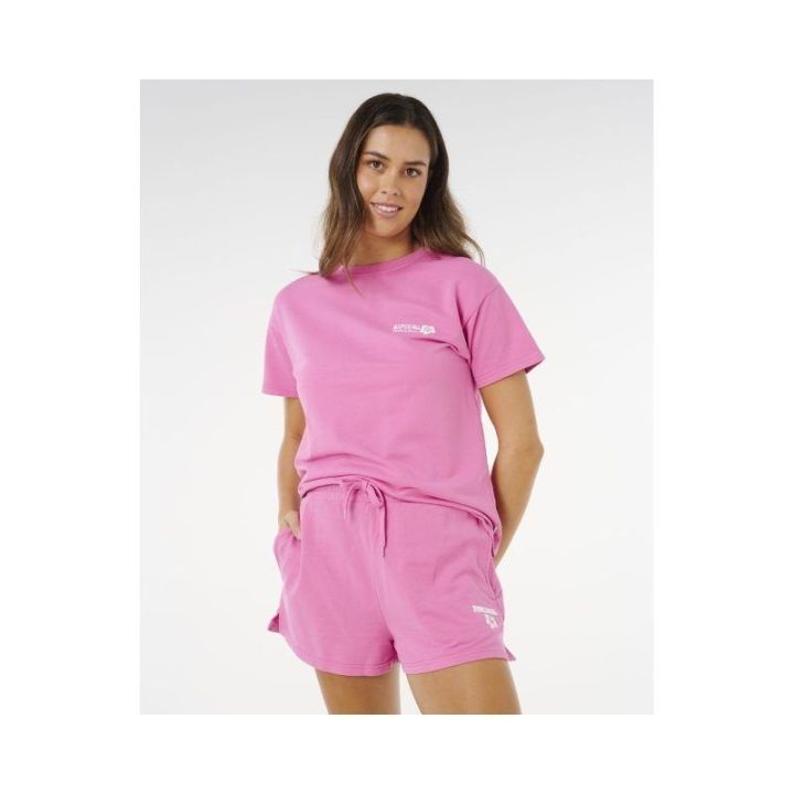 Moteriški medvilniniai šortai Rip Curl Surf Puff Short, rožiniai
