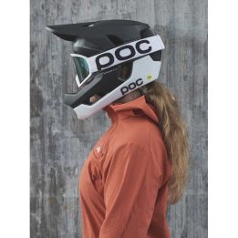 Integralinis dviračio šalmas POC Otocon Race Mips, juodai baltas