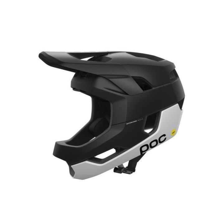 Integralinis dviračio šalmas POC Otocon Race Mips, juodai baltas