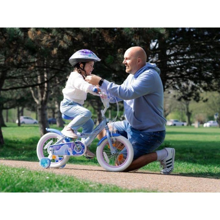 Dviračio šalmas mergaitėms Huffy Disney Frozen, violetinis