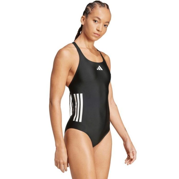 Maudymosi kostiumėlis su Infinitex audiniu adidas 3 Stripes, juodas