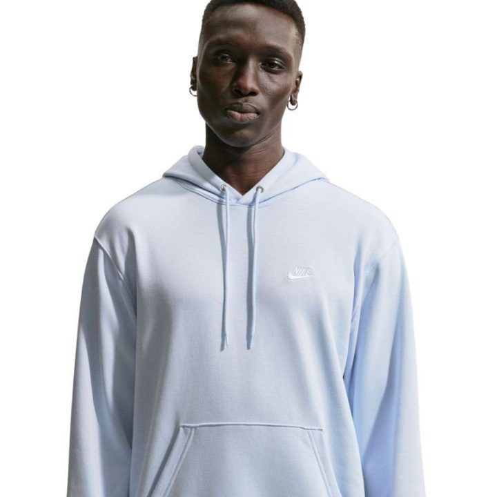Vyriškas medvilninis džemperis su gobtuvu Nike Club FT PO, žydras