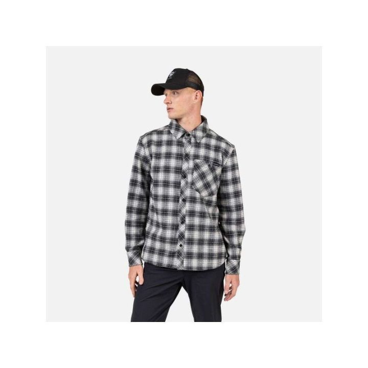 Vyriški medvilniniai marškiniai Rossignol Ranch Plaid, juodi
