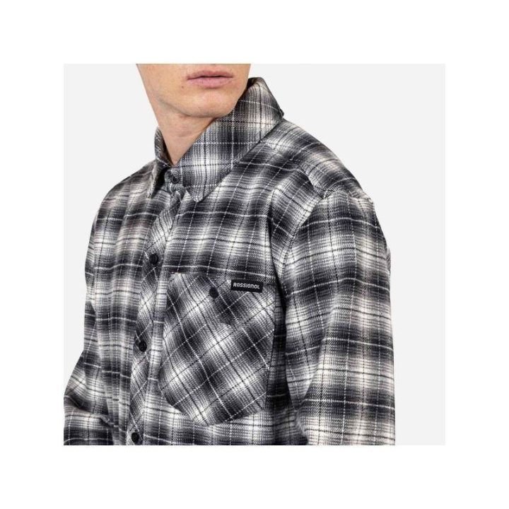 Vyriški medvilniniai marškiniai Rossignol Ranch Plaid, juodi
