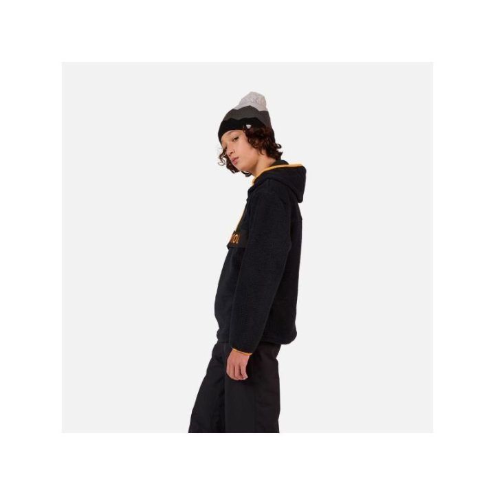Vaikiškas džemperis Rossignol Alltrack Anorak Fleece, juodas