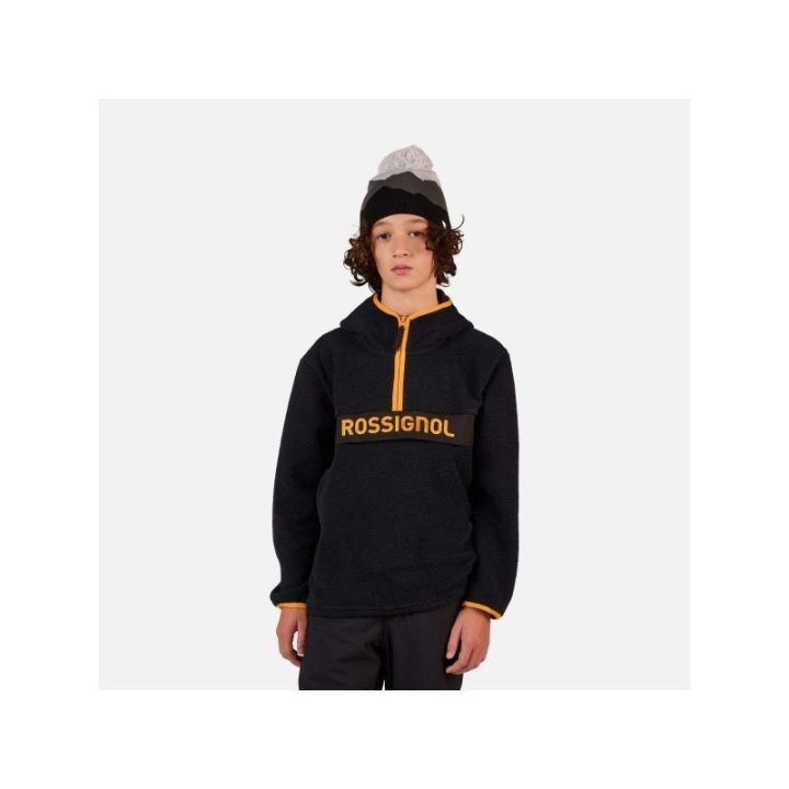 Vaikiškas džemperis Rossignol Alltrack Anorak Fleece, juodas