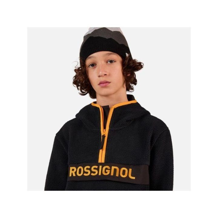 Vaikiškas džemperis Rossignol Alltrack Anorak Fleece, juodas