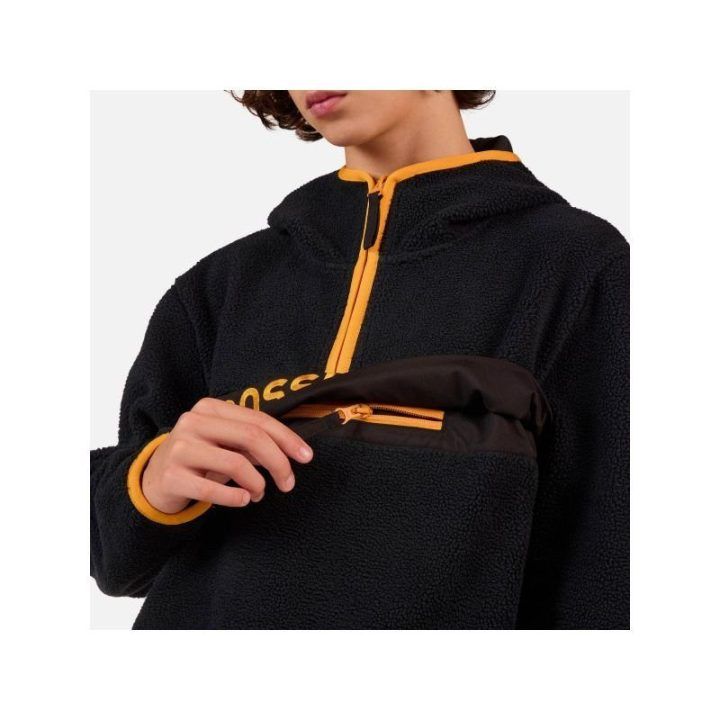 Vaikiškas džemperis Rossignol Alltrack Anorak Fleece, juodas