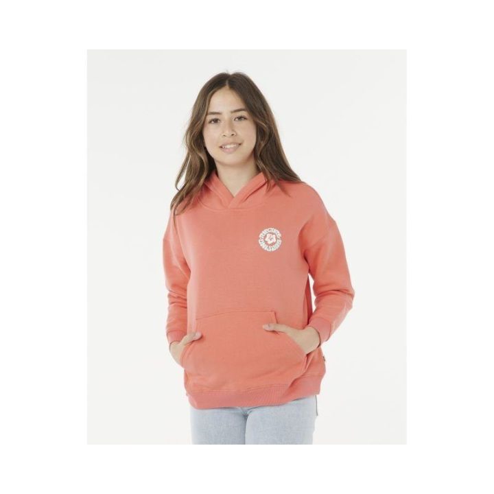 Džemperis mergaitėms su gobtuvu Rip Curl Luxe Surf, raudonas
