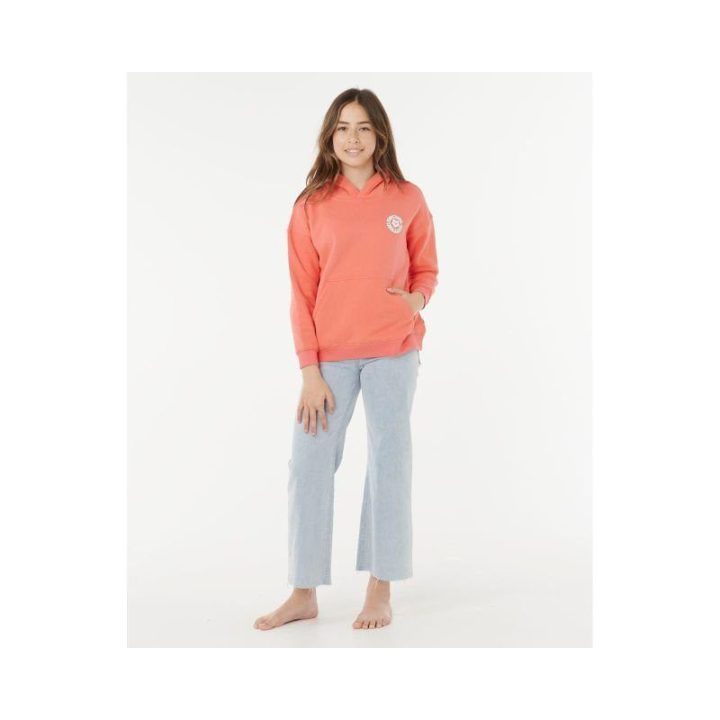 Džemperis mergaitėms su gobtuvu Rip Curl Luxe Surf, raudonas