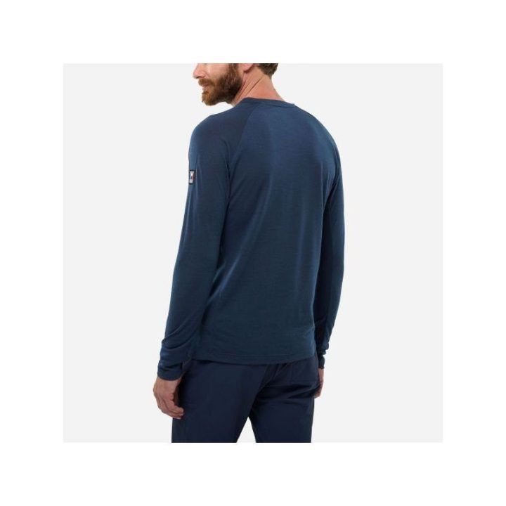 Vyriški marškinėliai ilgomis rankovėmis Millet Trilogy Wool Ts Ls, tamsiai mėlyni
