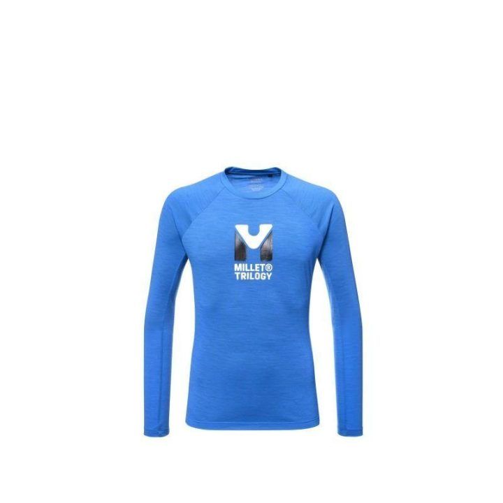 Vyriški marškinėliai ilgomis rankovėmis Millet Trilogy Wool Ts Ls, mėlyni