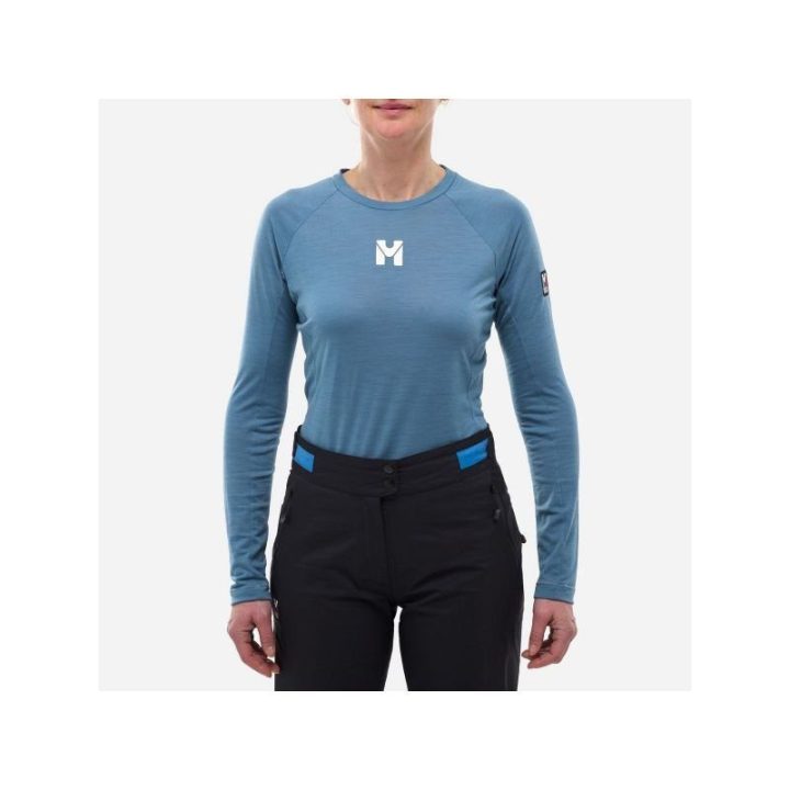 Moteriški marškinėliai Millet Trilogy Wool, mėlyni