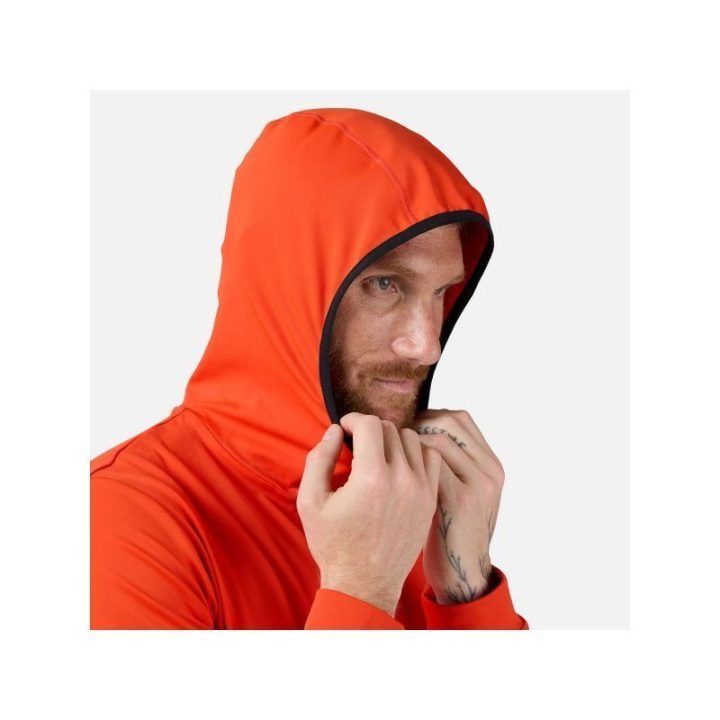 Vyriškas džemperis su gobtuvu Rossignol Mid Layer Thin Fz, oranžinis