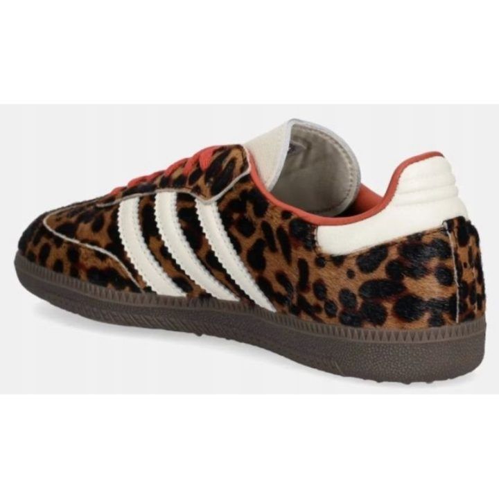 Moteriški sportbačiai su leopardo raštu adidas Samba OG, raudoni