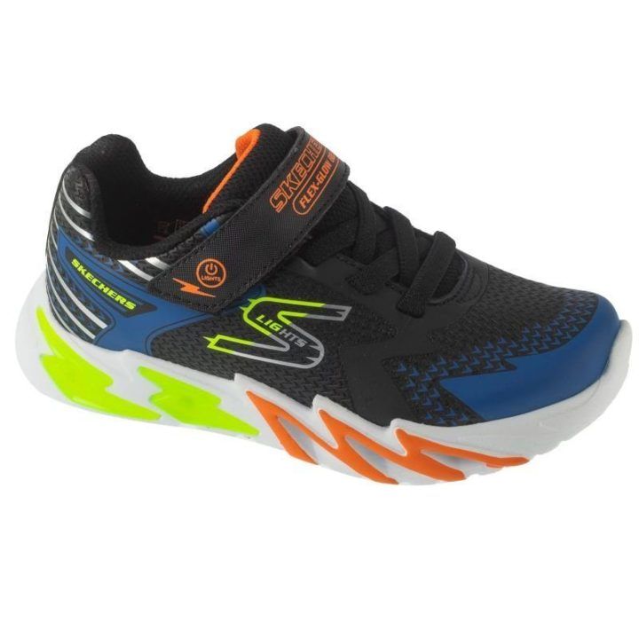 Vaikiški sportbačiai Skechers S-Lights: Flex-Glow Bolt, juodi
