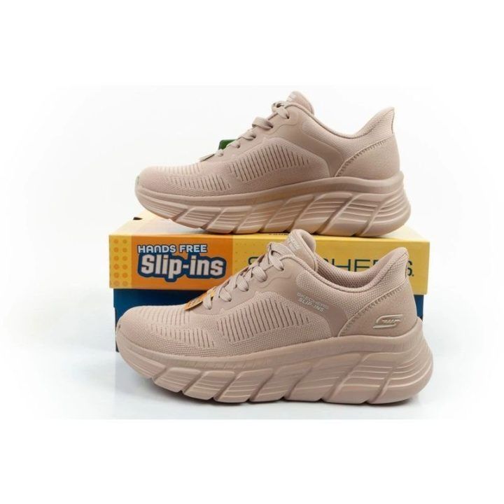 Moteriški sportbačiai Skechers Bobs B Flex Slip-ins, smėlio