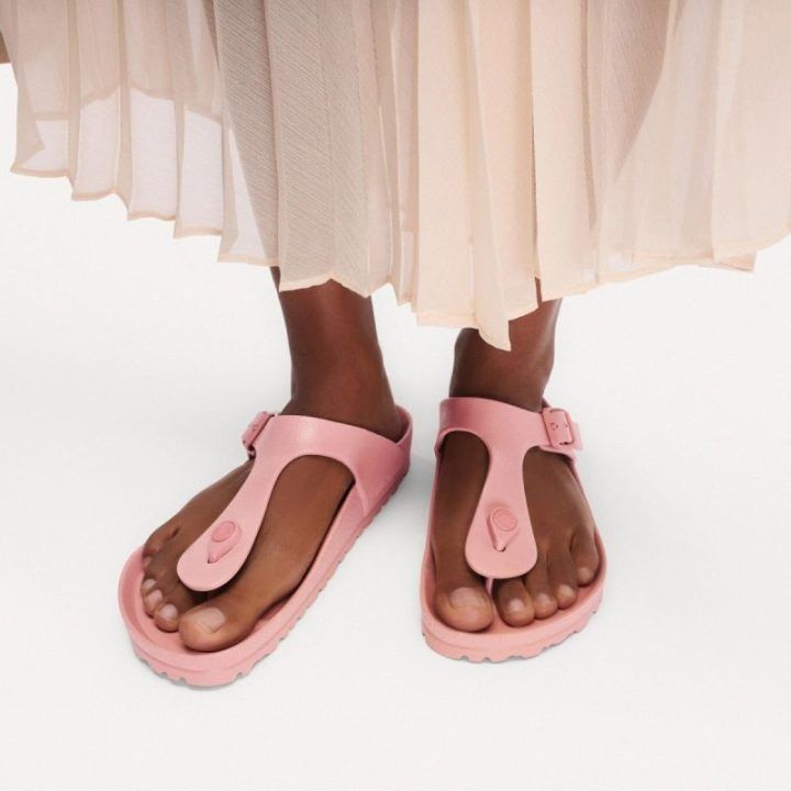 Moteriškos šlepetės per pirštą Birkenstock Gizeh EVA, rožinės